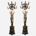 21 years Bronze Foundry brass lamp sculpture of beautiful lady standing